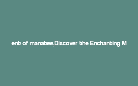 ent of manatee,Discover the Enchanting Manatee: A Comprehensive Guide