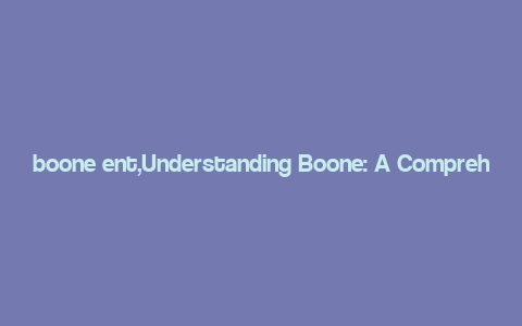 boone ent,Understanding Boone: A Comprehensive Guide